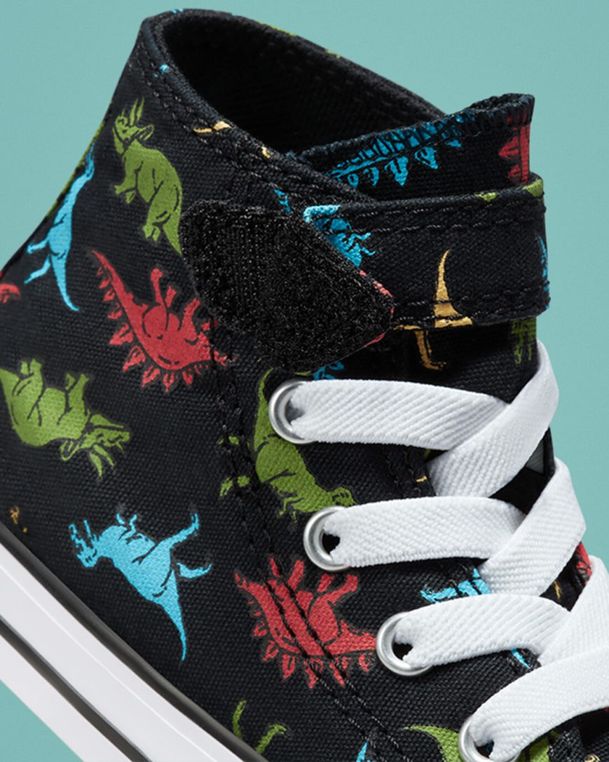 Zapatillas Altas Converse Chuck Taylor All Star Easy-On Dinosaurs Niña Negras Rojas Azules | PE L78W24